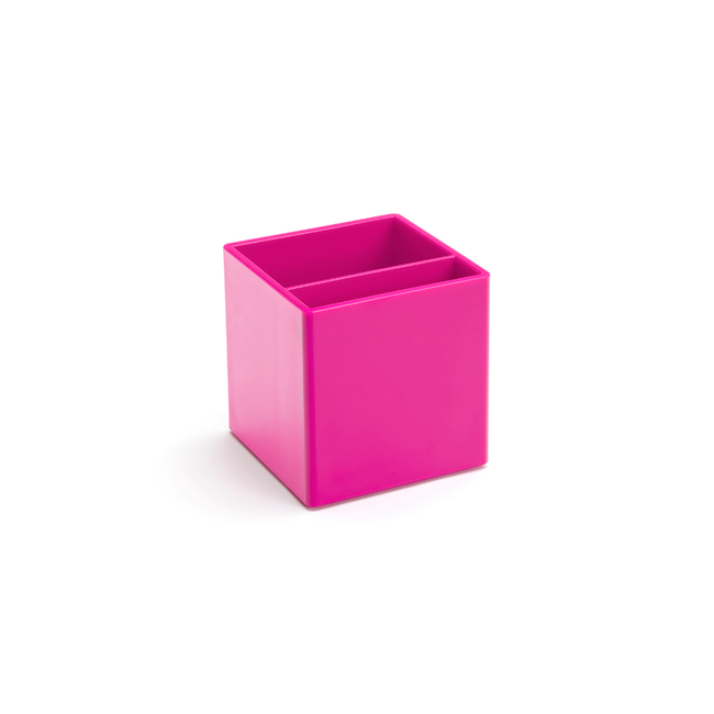 an image with a white background of a pink poppin pen cup